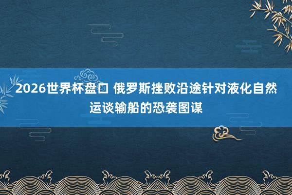 2026世界杯盘口 俄罗斯挫败沿途针对液化自然运谈输船的恐袭图谋