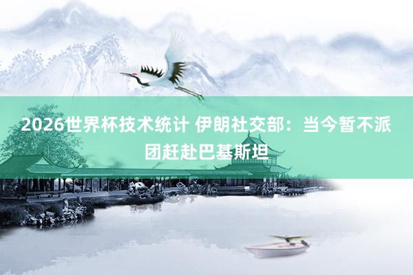2026世界杯技术统计 伊朗社交部：当今暂不派团赶赴巴基斯坦