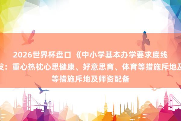 2026世界杯盘口 《中小学基本办学要求底线要求》印发:重心热枕心思健康、好意思育、体育等措施斥地及师资配备