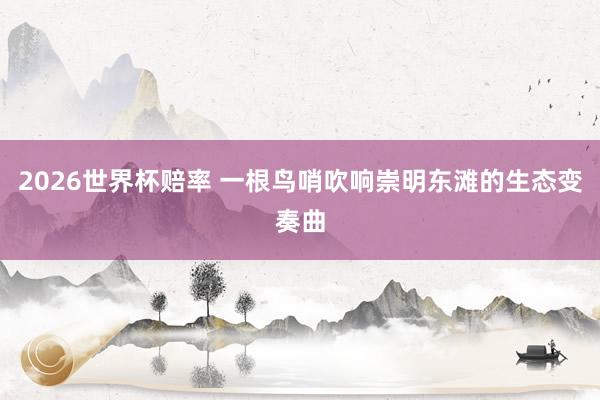 2026世界杯赔率 一根鸟哨吹响崇明东滩的生态变奏曲