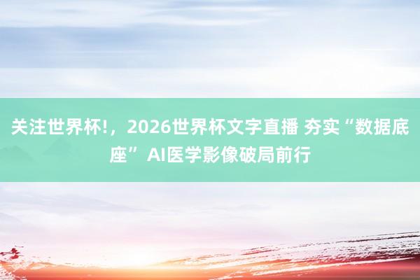 关注世界杯!,2026世界杯文字直播 夯实“数据底座” AI医学影像破局前行