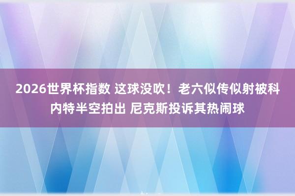 2026世界杯指数 这球没吹！老六似传似射被科内特半空拍出 尼克斯投诉其热闹球