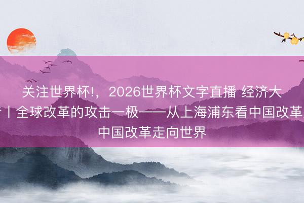 关注世界杯!，2026世界杯文字直播 经济大省调研行丨全球改革的攻击一极——从上海浦东看中国改革走向世界