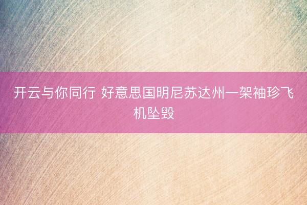 开云与你同行 好意思国明尼苏达州一架袖珍飞机坠毁