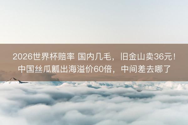 2026世界杯赔率 国内几毛,旧金山卖36元!中国丝瓜瓤出海溢价60倍,中间差去哪了