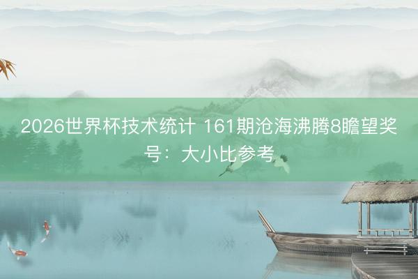 2026世界杯技术统计 161期沧海沸腾8瞻望奖号:大小比参考
