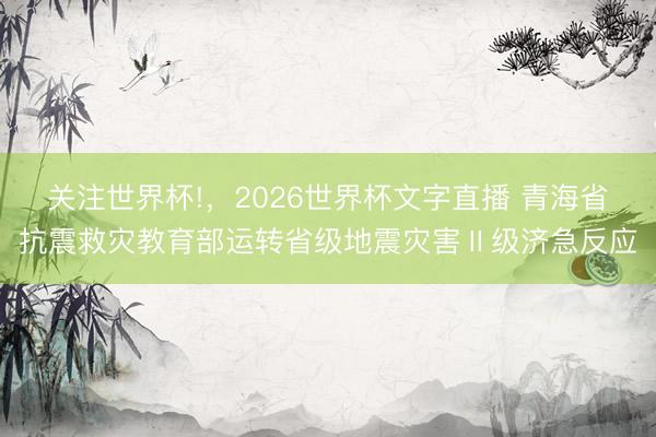 关注世界杯!，2026世界杯文字直播 青海省抗震救灾教育部运转省级地震灾害Ⅱ级济急反应