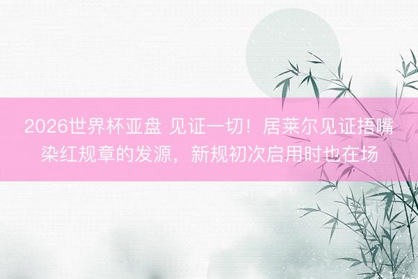 2026世界杯亚盘 见证一切！居莱尔见证捂嘴染红规章的发源，新规初次启用时也在场